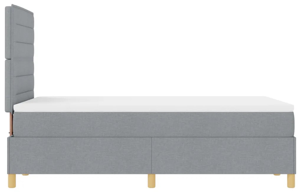 Box Spring Ágy matraccal és LED világosszürke 120x190 cm Szövet