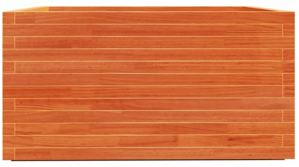 viaszbarna tömör fenyőfa kerti virágláda 90 x 90 x 49,5 cm