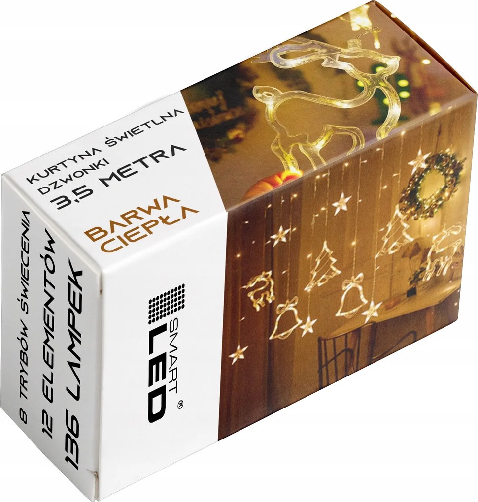 LED-es fényfüggöny 3,5M Karácsonyi Csengők