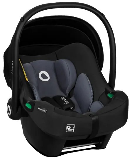 Lionelo - Forgatható gyerekülés alappal ASTRID SET i-Size 40-87 cm Fekete-szürke