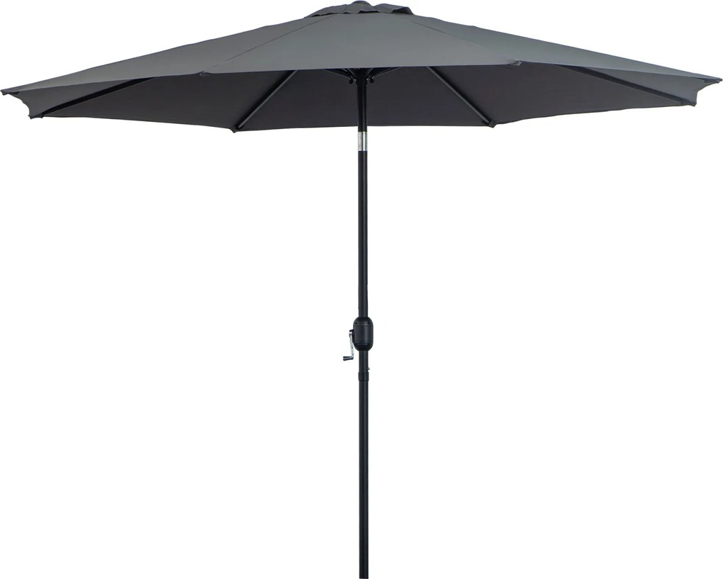 Outsunny Kerti Napernyő Ø295x250 cm Karral, Dönthető Mechanizmussal és Leszerelhető Fémoszloppal Teraszhoz, Medencéhez, Patiokhoz Sötétszürke | Aosom