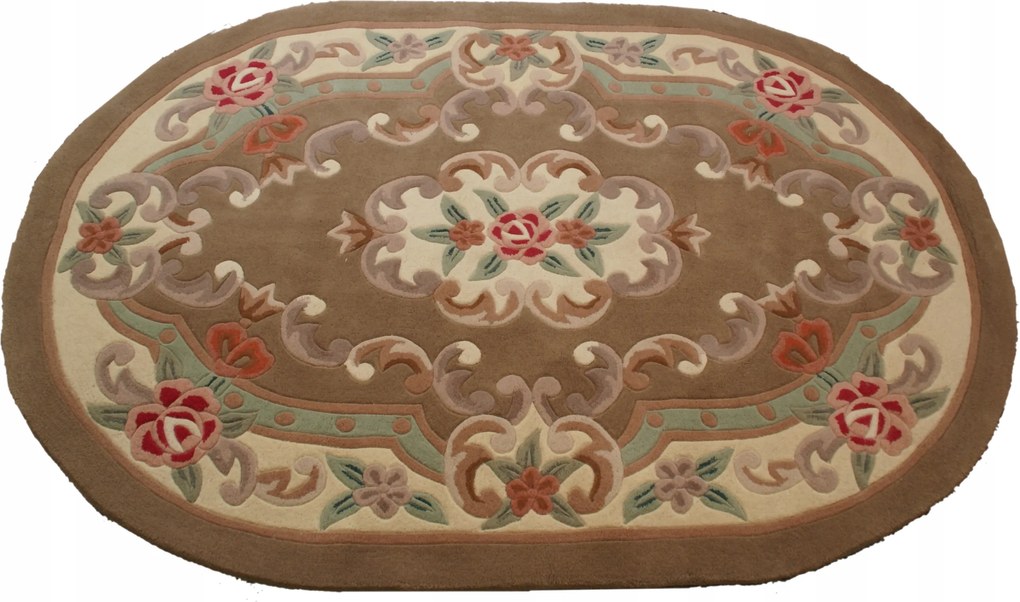 Aubusson gyapjú szőnyeg 150x220 barna