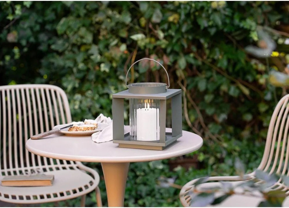 Fém-üveg lámpás (magasság 20,5 cm) Lohals – House Nordic