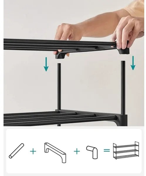 ALVORO cipőtároló fekete