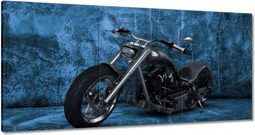 Vászonkép 180x90 Kék fal Chopper
