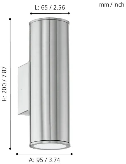 Eglo 33582 - RGBW LED kültéri dimmelhető lámpa RIGA 2xGU10/5W/230V IP44