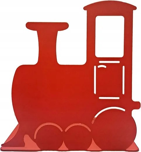 Fém könyvtámasz Piros mozdony, gyerek kitámasztó dekoráció