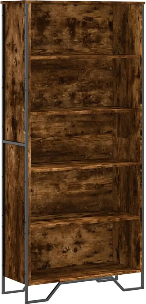 vidaXL füstös tölgy színű szerelt fa könyvszekrény 80 x 31 x 169 cm