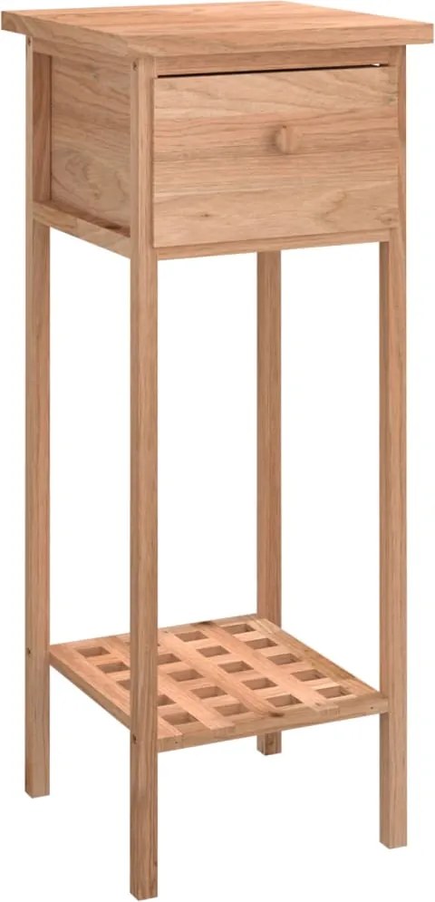 vidaXL tömör diófa kisasztal fiókkal 25 x 25 x 60 cm