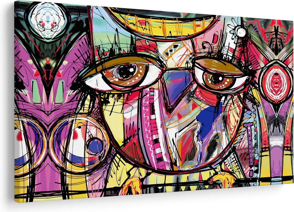 Kép - utca, művészet - bagoly (90x60 cm)