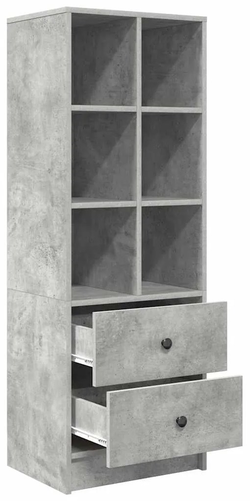 Magasfiú fiókkal Beton szürke 45.5 x 34 x 127 cm Faanyag