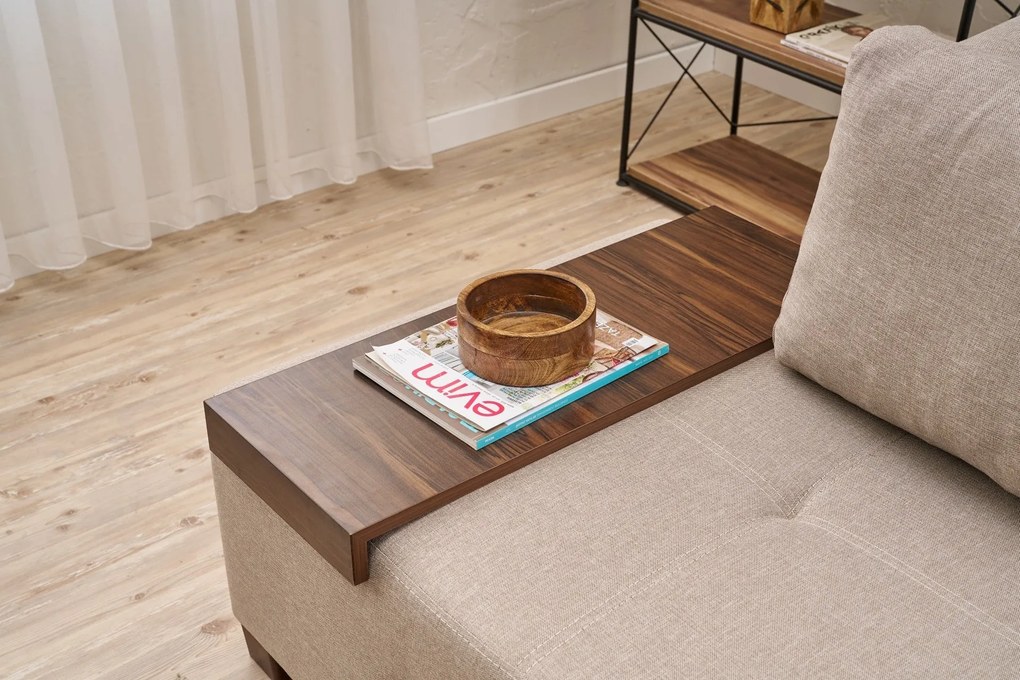 3 személyes kanapéágy Perenna Linen - Krém