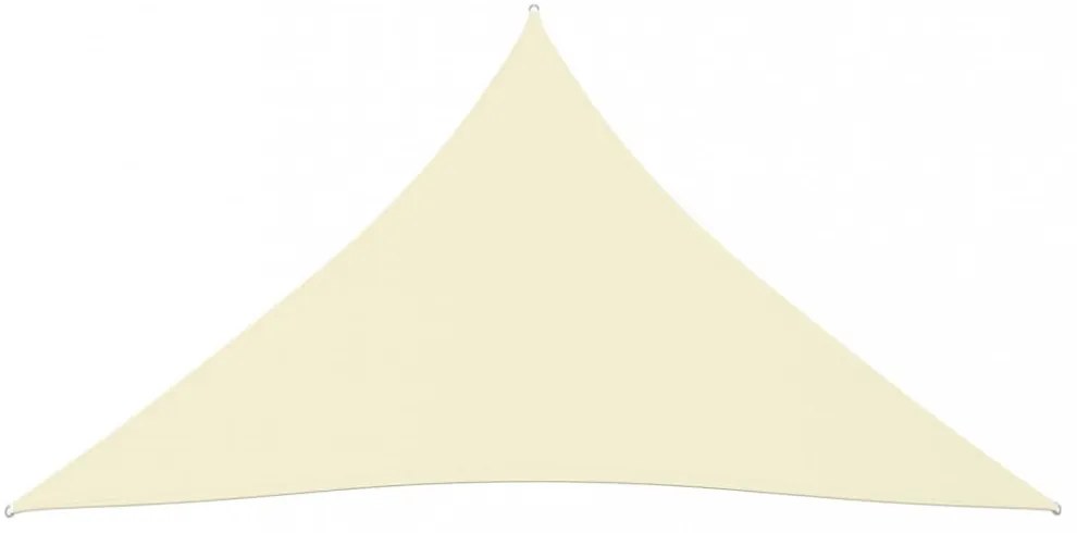 krémszínű háromszögű oxford-szövet napvitorla 3 x 3 x 3 m