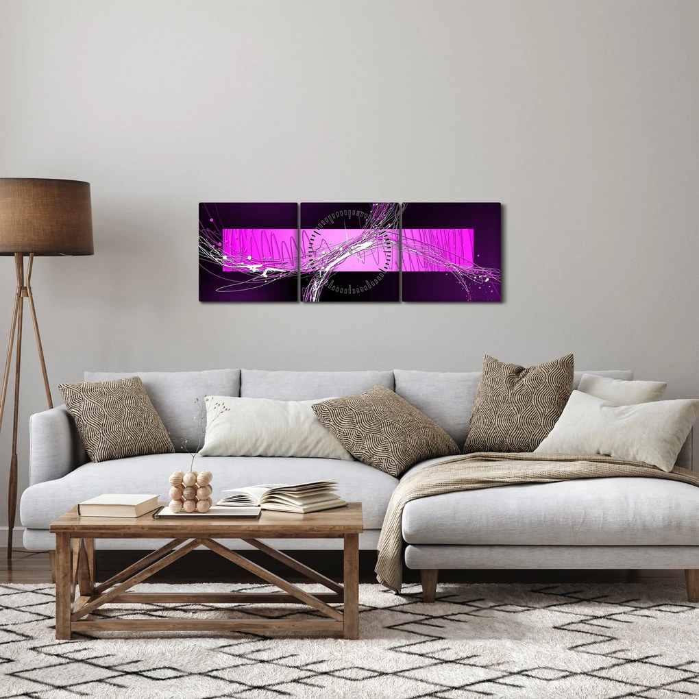 Absztrakt kép (órával) (90x30 cm)