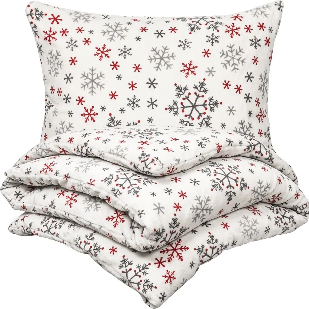 4Home Snowflakes mikroflanel ágyneműhuzat, 140 x 200 cm, 70 x 90 cm, 140 x 200 cm, 70 x 90 cm