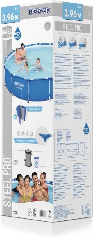 AZZURRO Fémvázas medence szett 396x84 cm