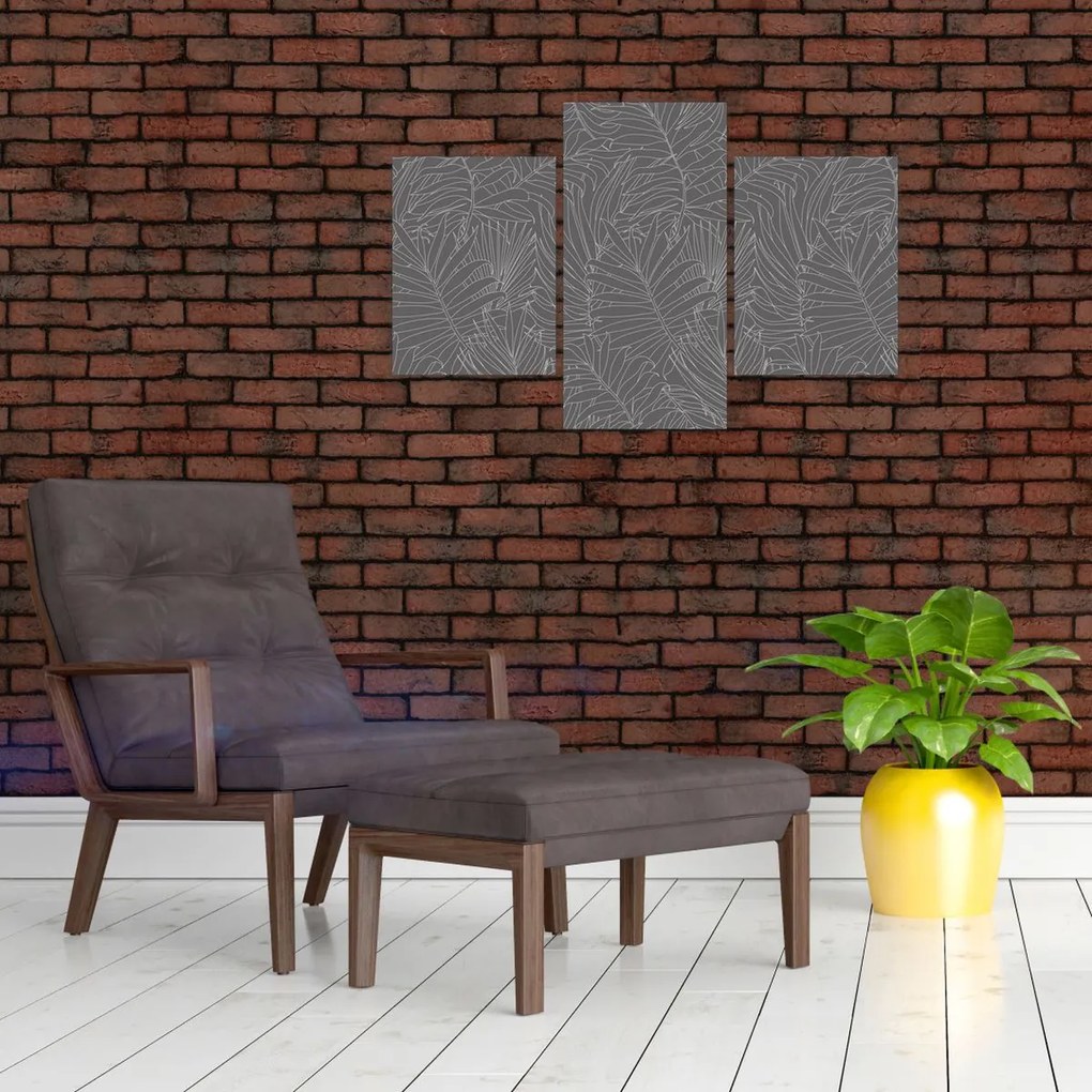 Kép - Szürke pálmalevelek (90x60 cm)