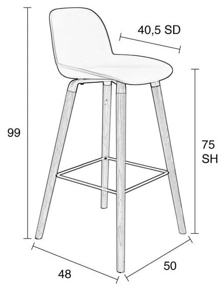 Albert Kuip design bárszék