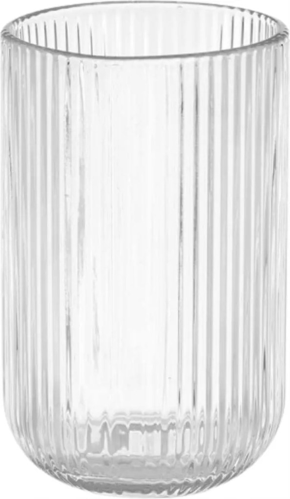 Magas Pohár Üdítőitalokhoz Gyümölcslé És Italokhoz Bordázott Üveg 430 ML