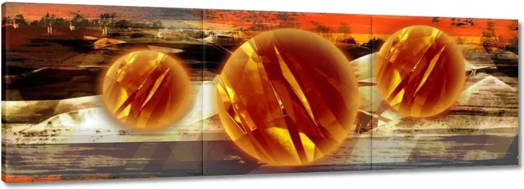 Vászonkép 120x40 Kíváncsi narancssárga gömbök