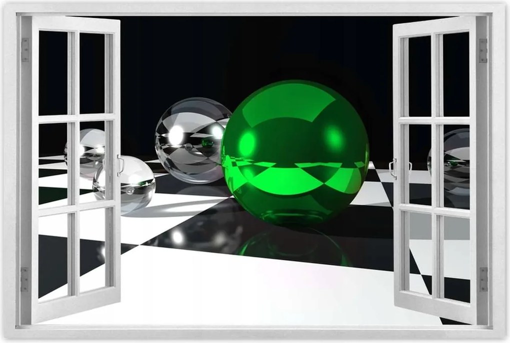 Poszterek 60x40 Zöld gömb Sakktábla