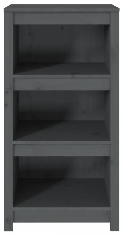 szürke tömör fenyőfa könyvszekrény 50 x 35 x 97 cm