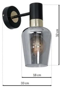 Fali lámpa ROMA BLACK 1xE27/60W/230V