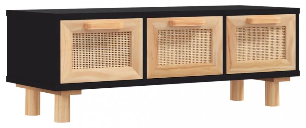 fekete szerelt fa és tömör fenyőfa dohányzóasztal 80x40x30 cm