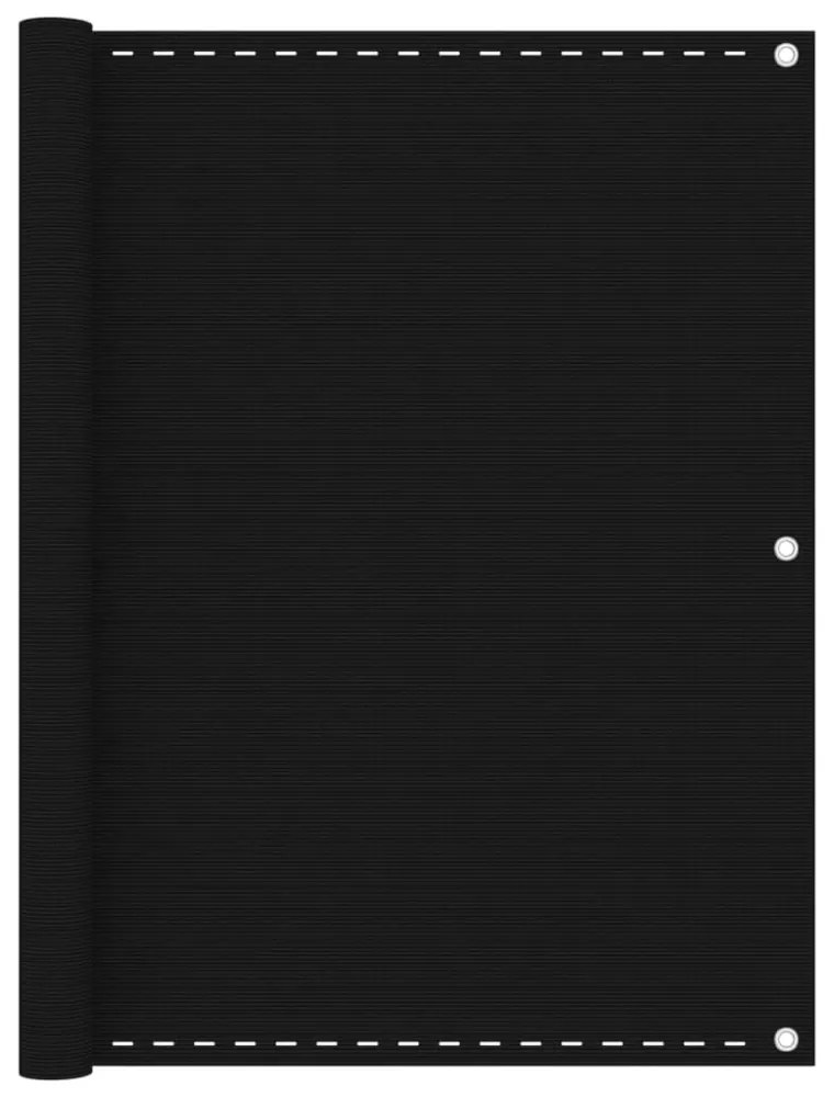 fekete HDPE erkélytakaró 120 x 500 cm