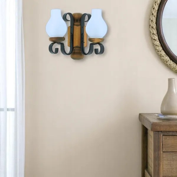 Brilagi - Fali lámpa RUSTIC 2xE14/40W/230V bükkfa