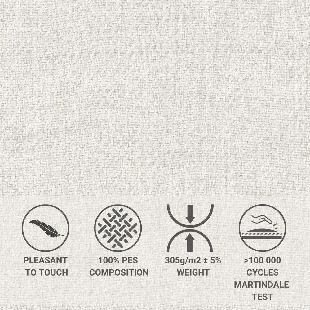 Krémszínű kárpitozott ágyneműtartós franciaágy ágyráccsal 140x200 cm Baleine – Maison de Rêve