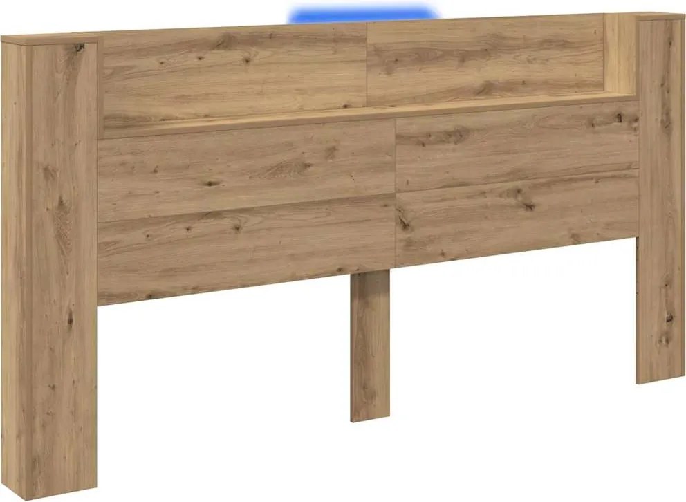 vidaXL Fejtámla polcokkal Artisan tölgy 200 x 15 x 103,5 cm Faanyag