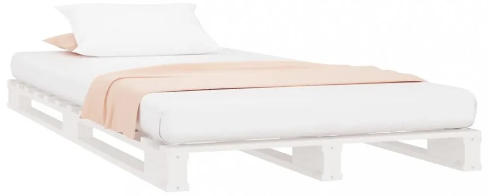 fehér tömör fenyőfa raklapágy 75 x 190 cm (Small Single)