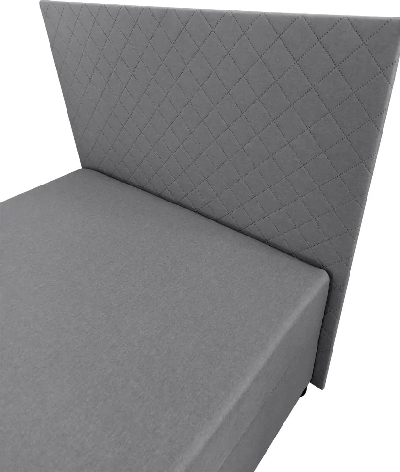 Boxspring ágy, egyszemélyes, szürke, 90x200, univerzális, ADARA