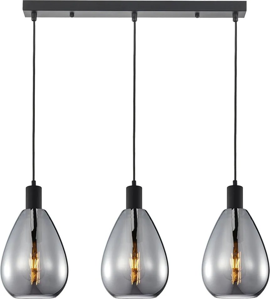 Italux modern függeszték zulo fekete füstös itxpnd-27812-3-bk-sg
