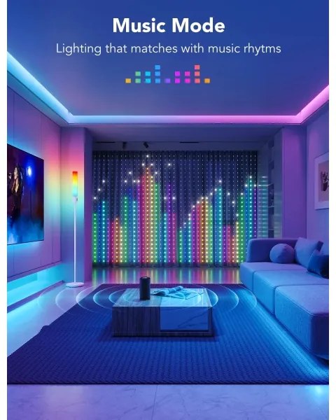 Govee - RGBIC Függönyvilágítás 520 LED 1,5x2m Wi-Fi IP65