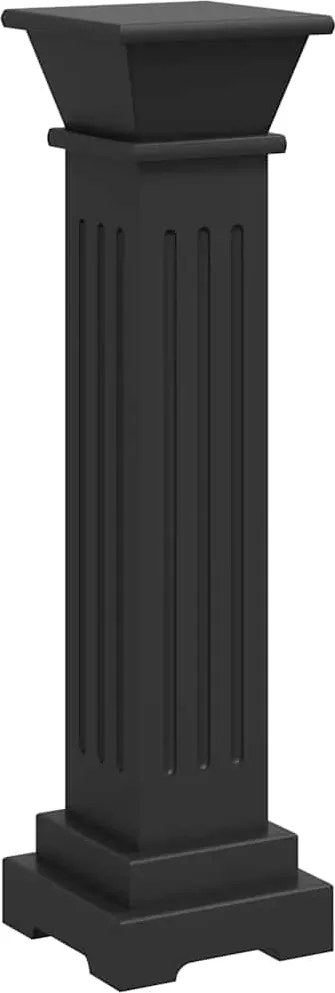 vidaXL klasszikus fekete MDF szögletes oszlop virágállvány 17x17x66cm