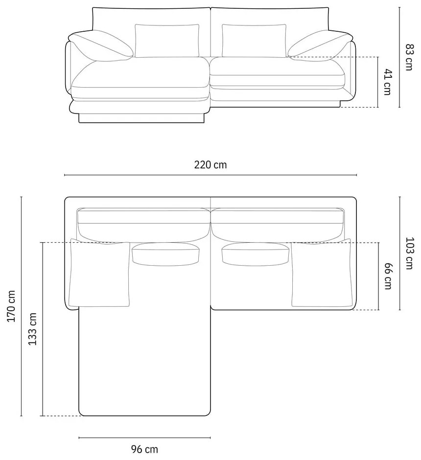 Fehér bársony sarokkanapé (bal oldali-heverő résszel) Torino – Micadoni