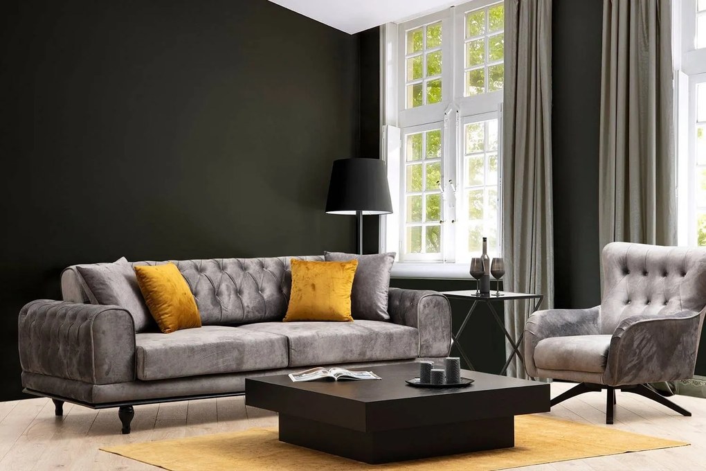 Design ágyazható kanapé Rococo 220 cm antracit