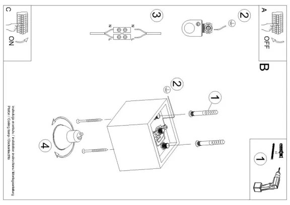Sollux SL.0022 - Spotlámpa QUAD 1 1xGU10/10W/230V fekete