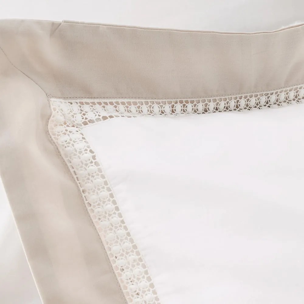 Fehér kétszemélyes pamut ágyneműhuzat 200x200 cm Oxford Lace – Bianca