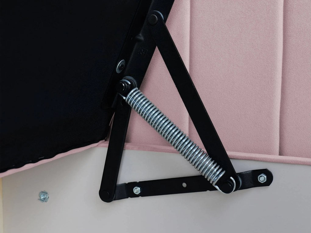 Wilsondo TEODOR saroktámlás heverő ágyneműtartóval 90x200 - rózsaszín