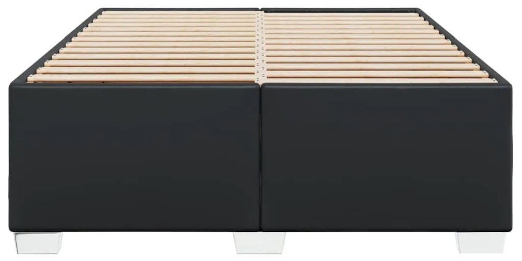 fekete műbőr ágykeret 140x190 cm