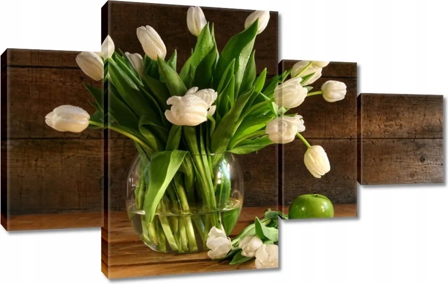 Vászonkép 130x80 Fehér tulipánok