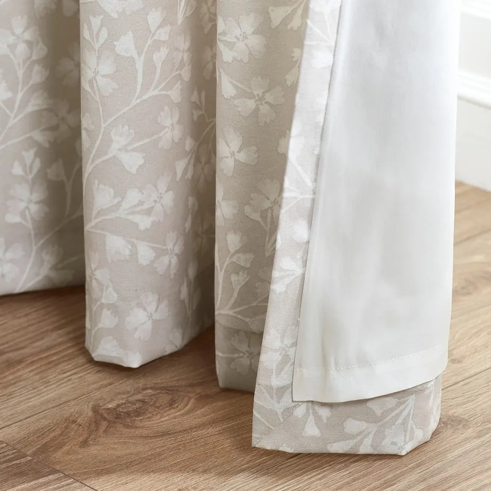Bézs függöny szett 2 db-os 168x229 cm Brooke Floral – Catherine Lansfield