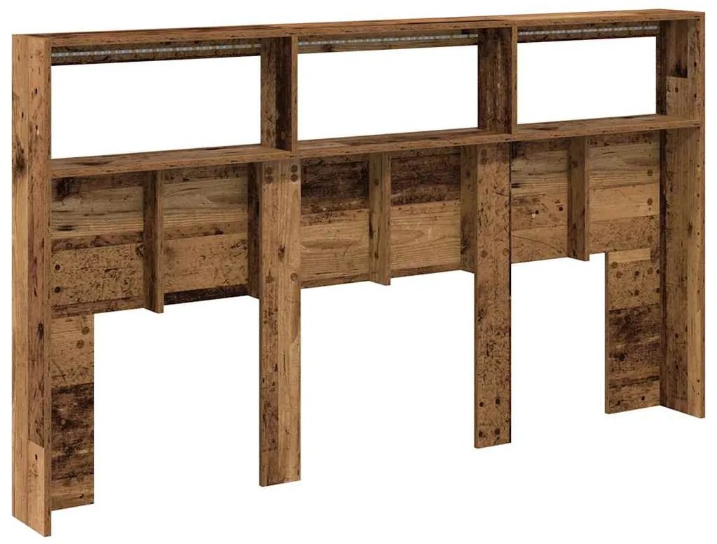 antik fa áthidalószekrény LED-világítással 180 x 17 x 102 cm