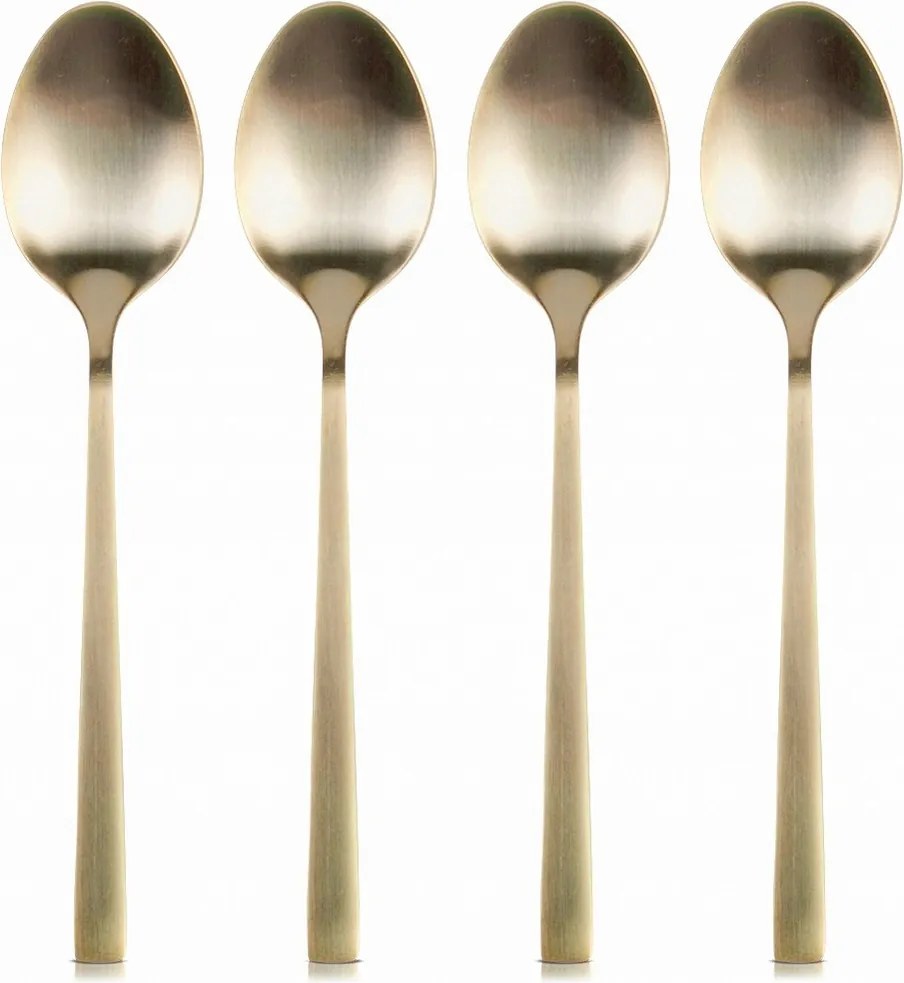 4x Arany Teáskanál Kávé Desszert Kis Kanál Szett