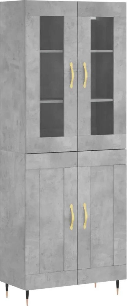 vidaXL betonszürke szerelt fa magasszekrény 69,5 x 34 x 180 cm