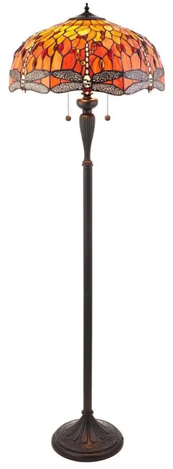 Endon 64070 - Tiffany DRAGONFLY állólámpa 2xE27/60W/230V, átmérő: 50 cm