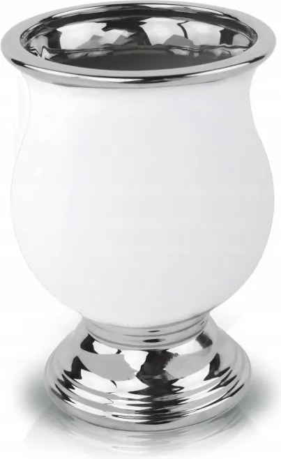 Kerámia virágtartó urna dekoratív 21 cm fehér